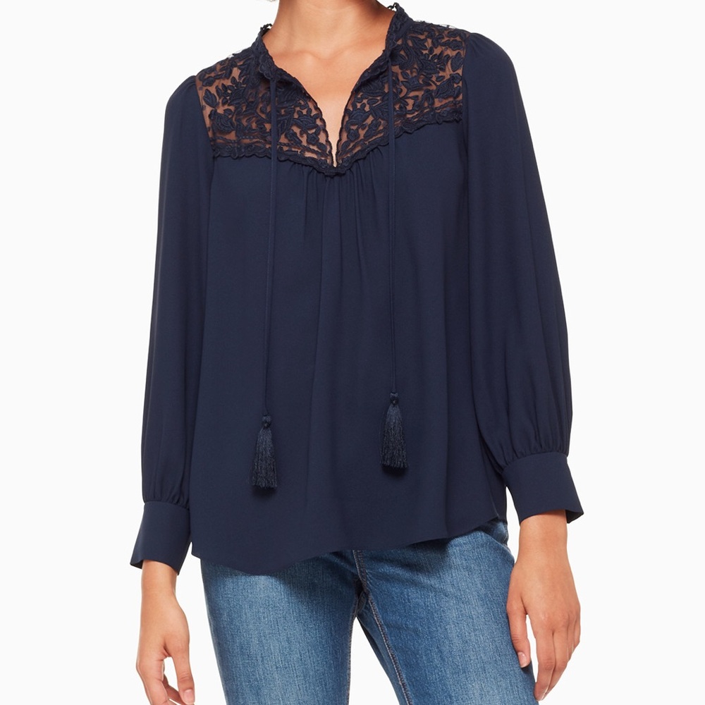 Kate Spade NWT Navy Blouse SZ XS